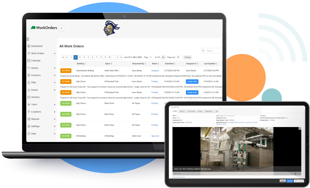 MasterLibrary Work Orders on computer and tablet