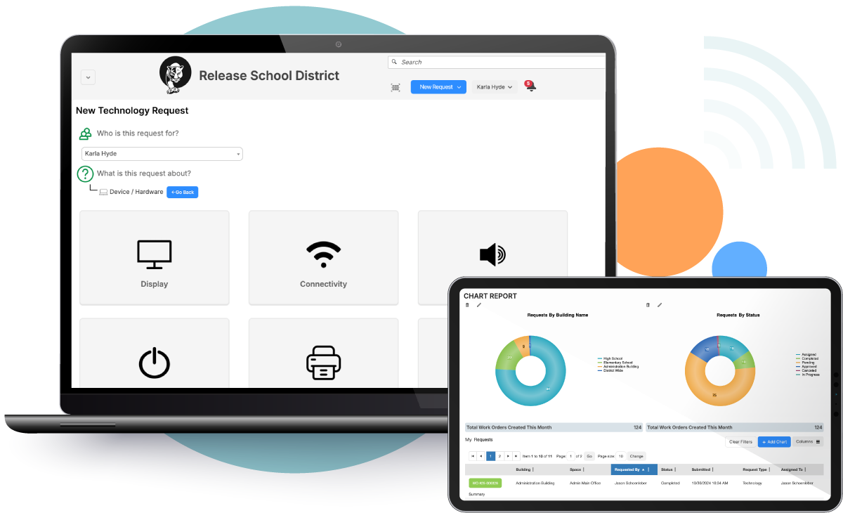 Help Desk on laptop and tablet
