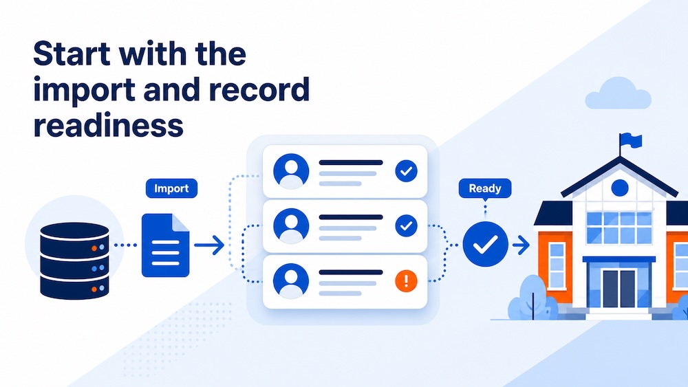 Start with the import process and confirm records are ready before moving into more targeted cleanup.